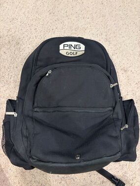 Ping Golf Black Padded Backpack missing Detachable Fanny Bag Black -